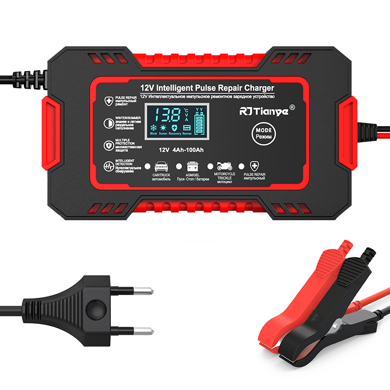 Cargador Inteligente de Baterías 12V con Reparación por Pulsos y Pantalla LCD - Imagen 3
