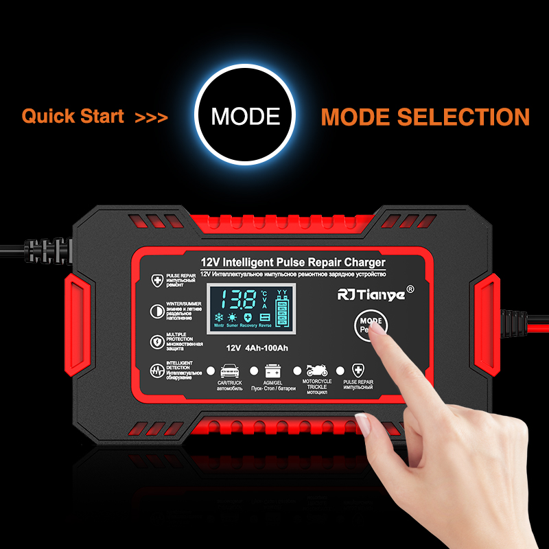 Cargador Inteligente de Baterías 12V con Reparación por Pulsos y Pantalla LCD - Imagen 2