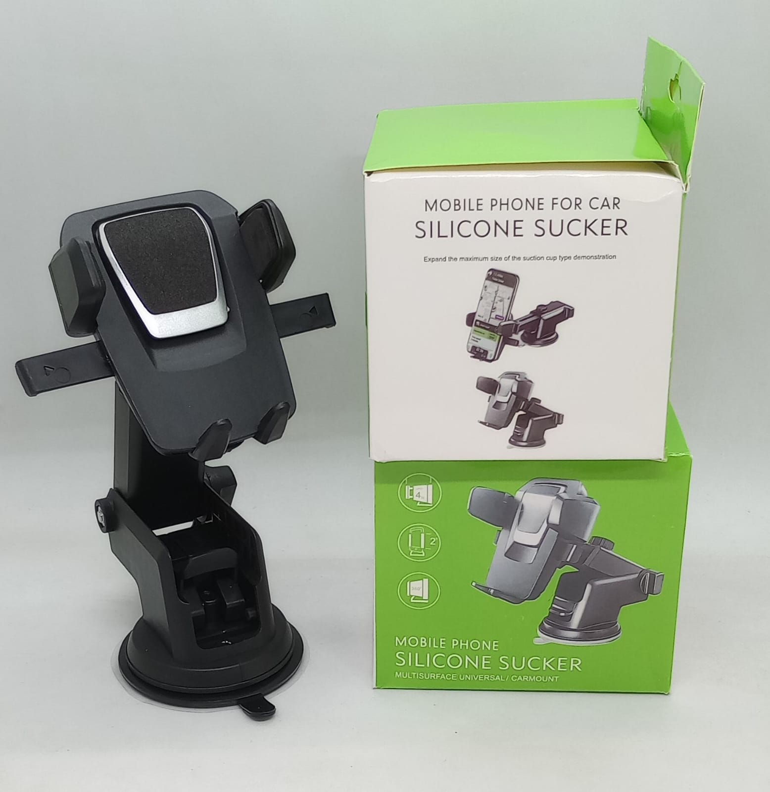 Soporte para Celular de Auto con Ventosa de Silicona y Brazo Extensible