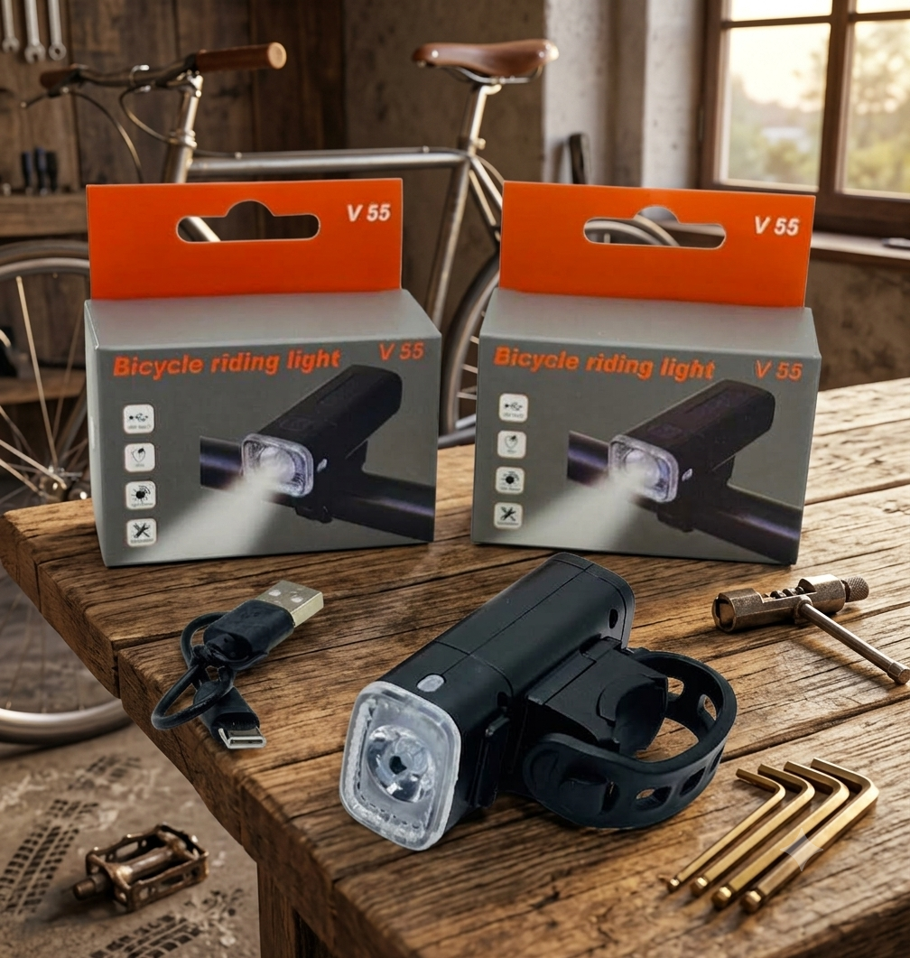 Luz LED Delantera Recargable USB para Bicicleta