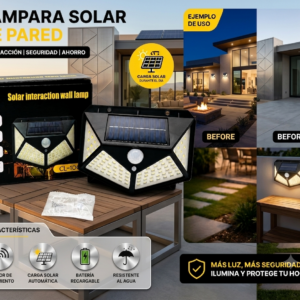 Lámpara Solar de Pared 100 LED con Sensor de Movimiento CL-100