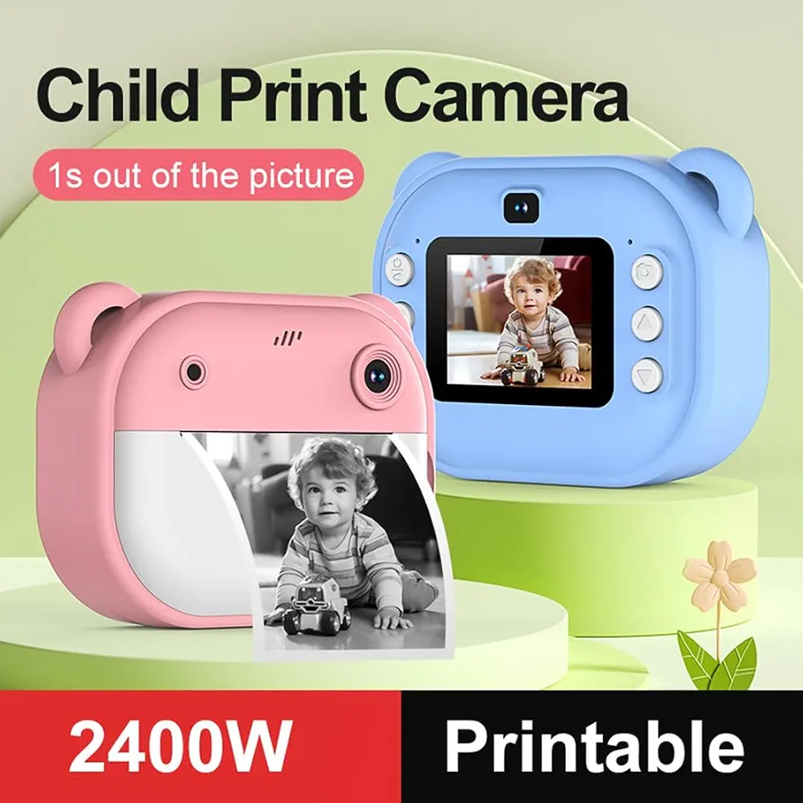 Cámara de Fotos Instantánea para Niños con Impresión Térmica