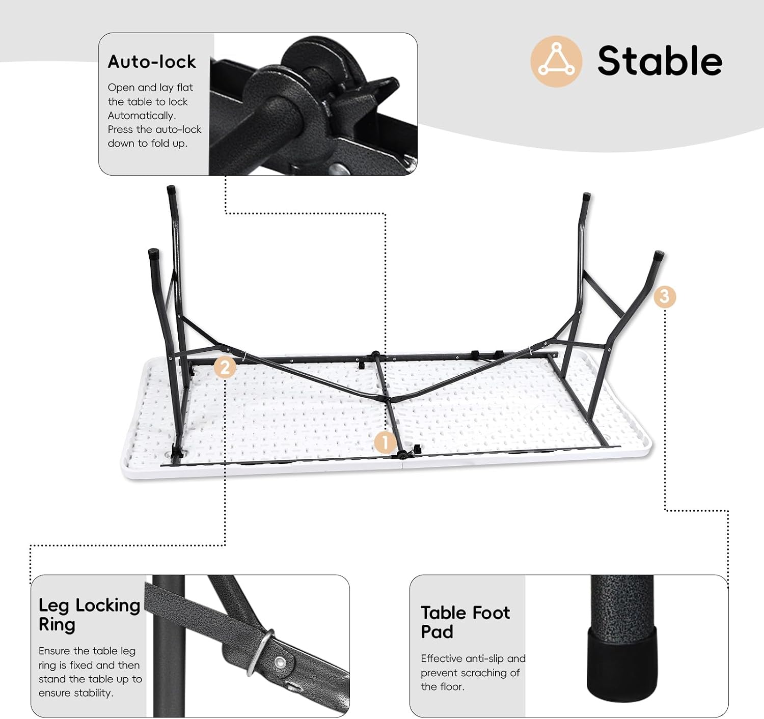 Mesa Exterior Picnic Camping Plegable - Imagen 4