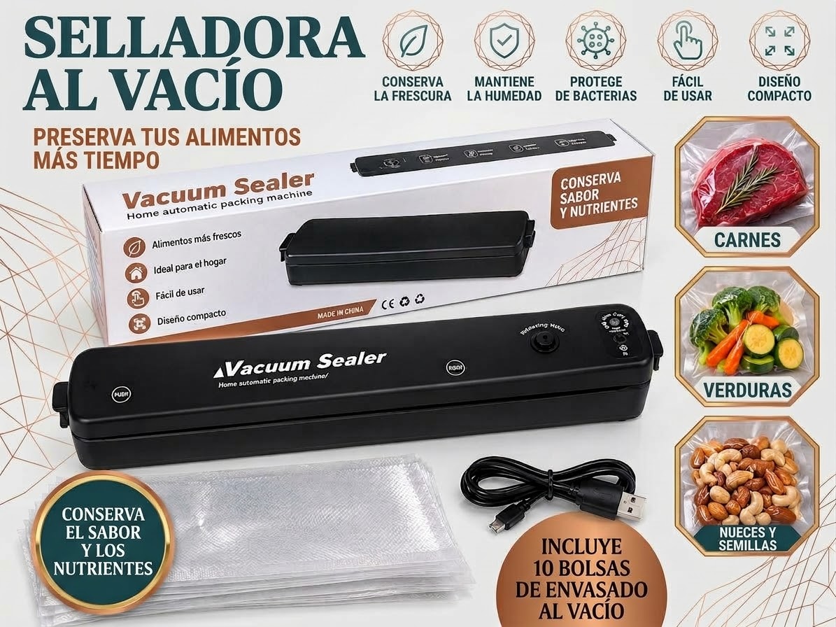 Selladora de Bolsas al Vacío(10 bolsas de regalo)