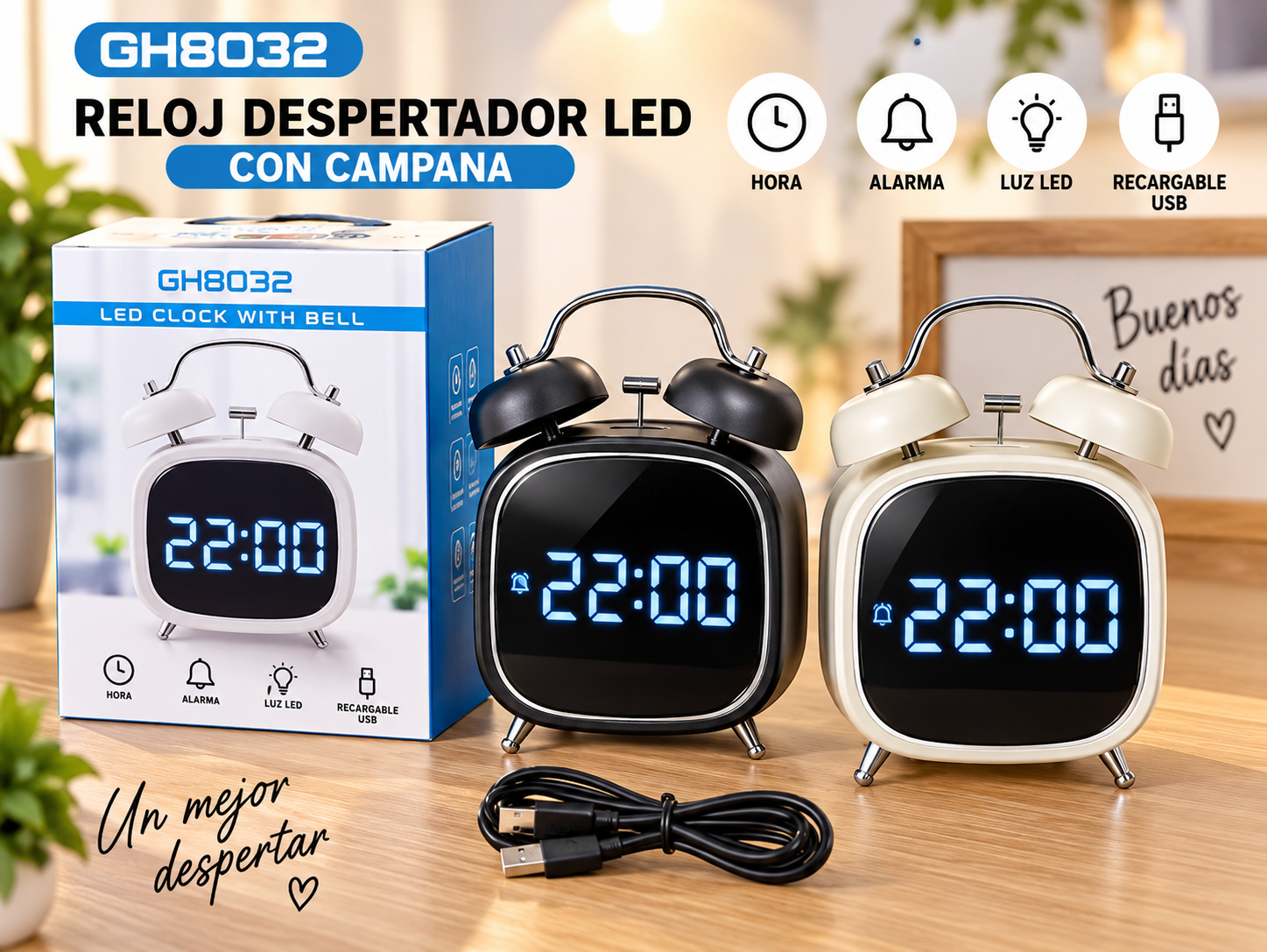 DESPERTADOR LED - MAYORISTA