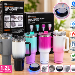 VASO TERMICO QUENCHER, ACERO INOXI, CON PARLANTE